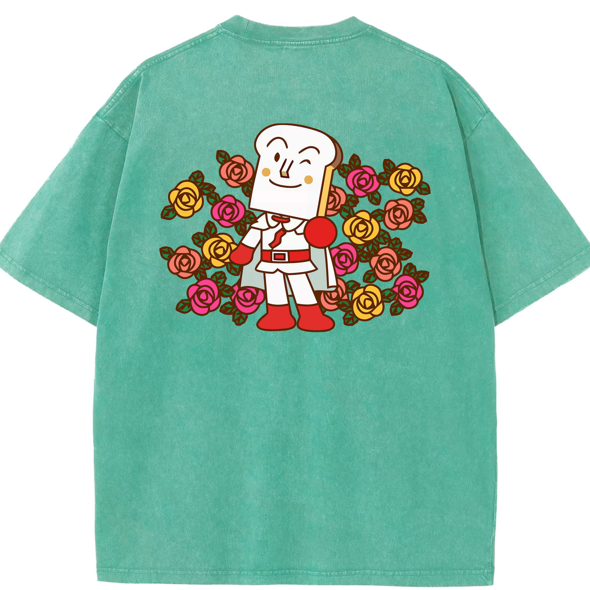 （画像用） アンパンマン Anpanman 綿100% ヴィンテージ風 半袖Tシャツ（背面プリント）